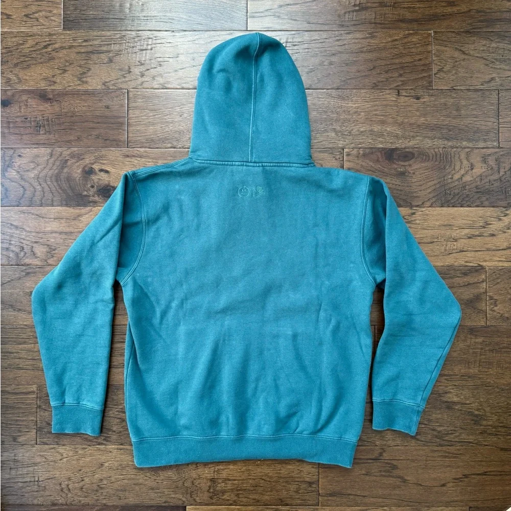 GUC Glossier Limited Edition Embroidered Soft Sage Teal Hoodie - Picture 3 of 8